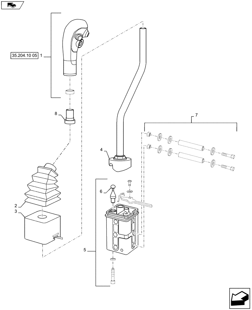 Схема запчастей Case IH L745 - (35.204.BJ[03]) - VAR - 713640006 - ERGODRIVE LCS OPEN CENTER - FARMALL 110A, 120A, 125A, 140A (35) - HYDRAULIC SYSTEMS