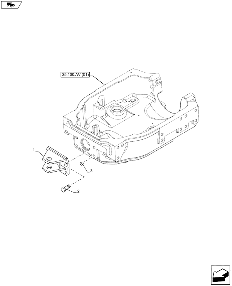 Схема запчастей Case IH MAXXUM 110 - (39.140.AC[01]) - VAR - 390444 - FRONT PULL HOOK (39) - FRAMES AND BALLASTING