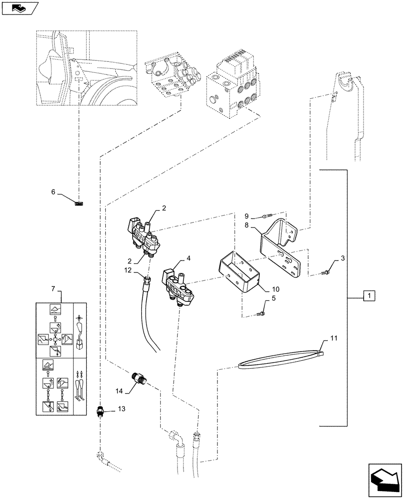 Схема запчастей Case IH L755 - (35.734.AA) - VAR - 713666006 - 3 FUNCTION MULTI COUPLER HOSE KIT FOR MAXXUM 110, 115, 120, 125, 130, 140 (35) - HYDRAULIC SYSTEMS