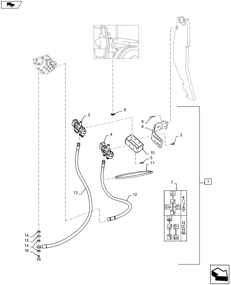 Схема запчастей Case IH L745 - (35.534.AC[03]) - VAR - 713610006 - MMV HYDRAULIC HOSE KIT - 3 FUNCTION - MC4/2 FOR MAXXUM 110, 115, 120, 125, 130, 140 (35) - HYDRAULIC SYSTEMS