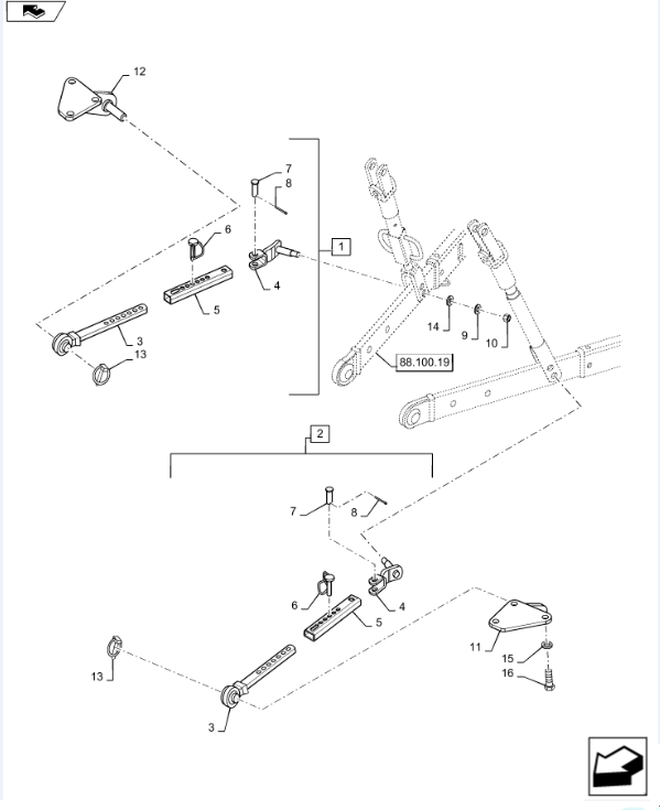 Схема запчастей Case IH FARMALL 50B - (37.120.06) - CHECK LINK - PIN & BALL BUSHING STYLE (37) - HITCHES, DRAWBARS & IMPLEMENT COUPLINGS