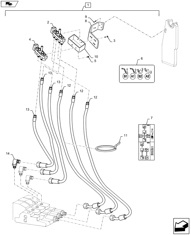 Схема запчастей Case IH L765 - (35.534.AC[04]) - VAR - 713613006 - MMV HYDRAULIC HOSE KIT - 3 FUNCTION - MC4/2 FOR ALL PUMA MODELS (35) - HYDRAULIC SYSTEMS