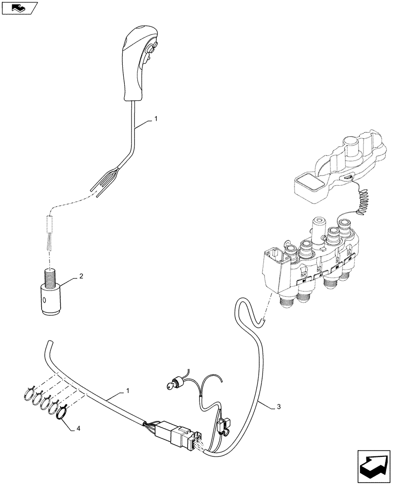Схема запчастей Case IH L765 - (55.512.BL) - VAR - 713627006 - ELECTRIC HANDLE KIT (55) - ELECTRICAL SYSTEMS
