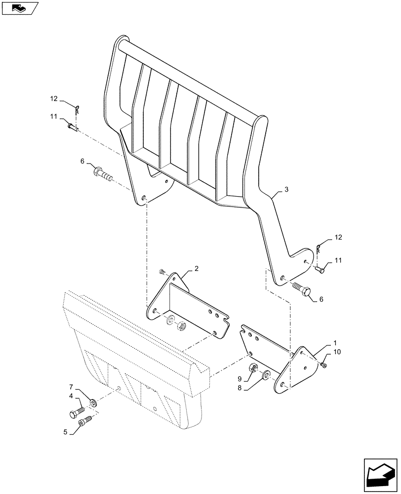 Схема запчастей Case IH L795 - (90.116.BL[02]) - VAR - 715824196 - HD GRILLE GUARD FOR MAGNUM 235 - 340 (90) - PLATFORM, CAB, BODYWORK AND DECALS