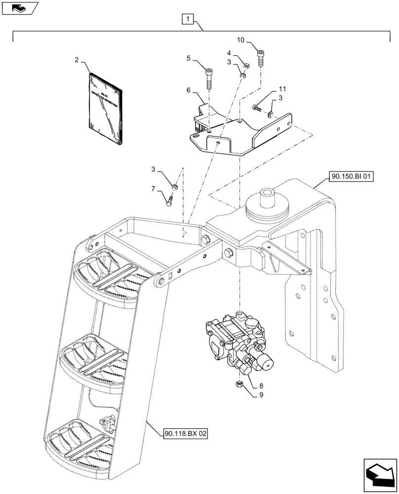 Схема запчастей Case IH MAXXUM 140 - (88.100.35[15]) - DIA KIT - 2 MECHANICAL MID MOUNTED VALVES FOR FD PUMP - DISTRIBUTOR AND SUPPORT (88) - ACCESSORIES