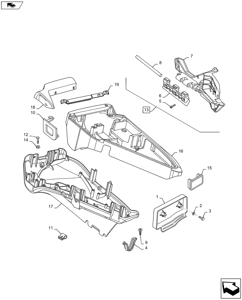 Схема запчастей Case IH MAXXUM 115 - (90.151.AH[05]) - VAR - 330668, 332023, 332024 + STD - ARMREST CONTROL UNIT - COVERS (90) - PLATFORM, CAB, BODYWORK AND DECALS