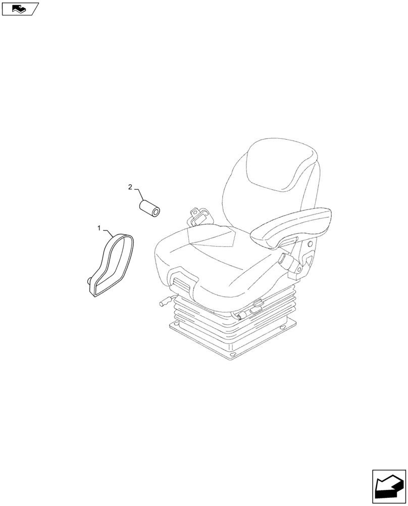 Схема запчастей Case IH MAXXUM 110 - (90.160.BE) - TRIM COVER FOR RH SEAT BELT (90) - PLATFORM, CAB, BODYWORK AND DECALS