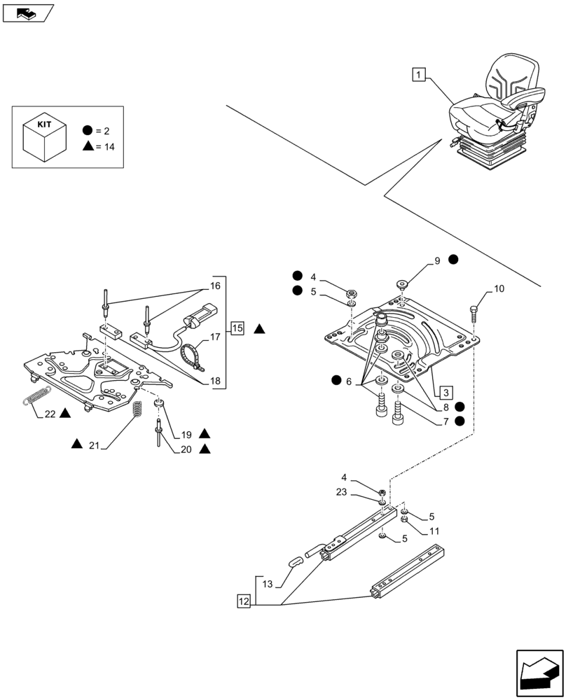 Схема запчастей Case IH MAXXUM 120 - (90.120.AJ[01]) - DELUXE SEAT WITH MECHANICAL SUSPENSION, BELT AND SWITCH - BREAKDOWN - END YR 02-OCT-2014 (90) - PLATFORM, CAB, BODYWORK AND DECALS