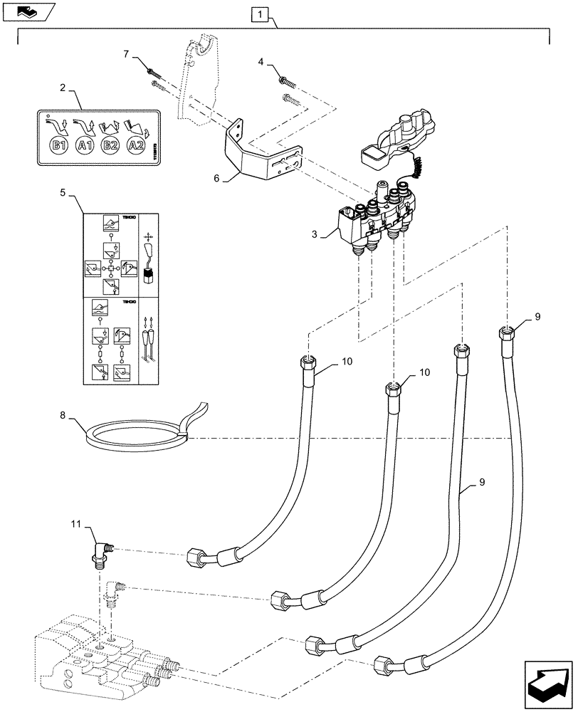 Схема запчастей Case IH L765 - (35.525.AA[07]) - VAR - 713612006 - MMV HYDRAULIC HOSE KIT MC4 - 2 FUNCTION FOR PUMA 115 - 210 (35) - HYDRAULIC SYSTEMS