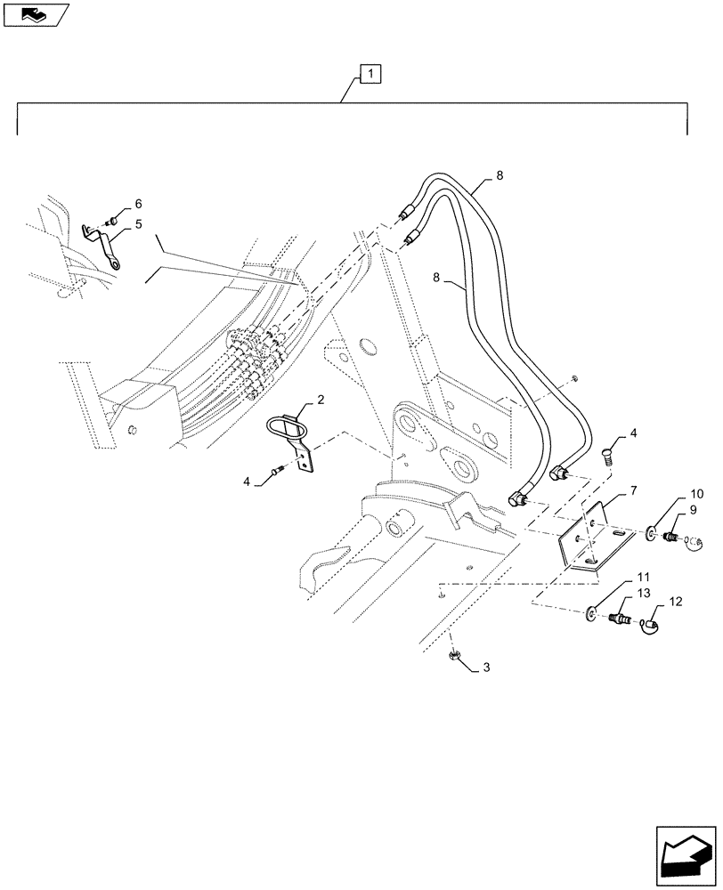 Схема запчастей Case IH L795 - (35.525.AA[31]) - VAR - 713606006 - LIVE 3 FUNCTION HOSE KIT WITH MC-2 COUPLING (35) - HYDRAULIC SYSTEMS