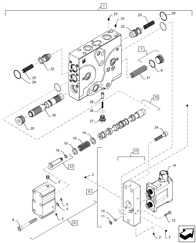 Схема запчастей Case IH MAGNUM 370 - (35.204.BE[05]) - REMOTE CONTROL VALVE, ASN ZDRD02583 (35) - HYDRAULIC SYSTEMS