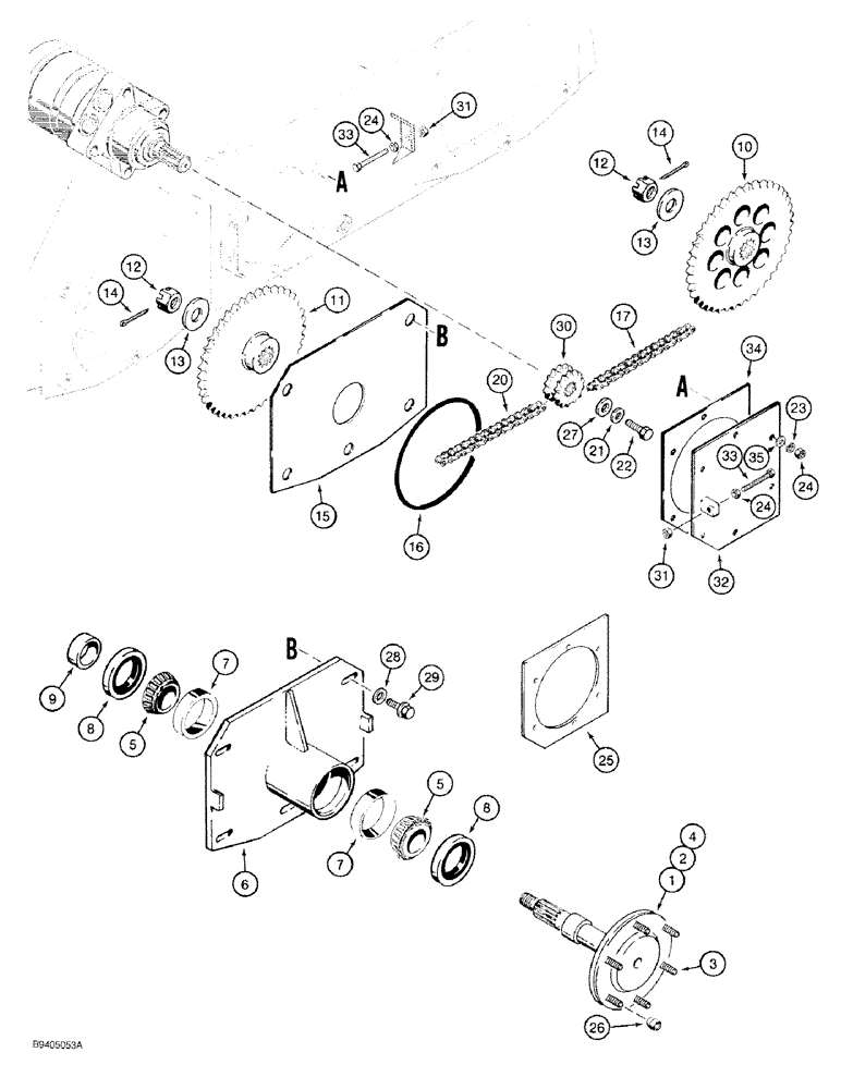 Схема запчастей Case IH 1818 - (6-18) - AXLES AND DRIVE CHAINS, P.I.N. JAF0095593 AND AFTER (06) - POWER TRAIN
