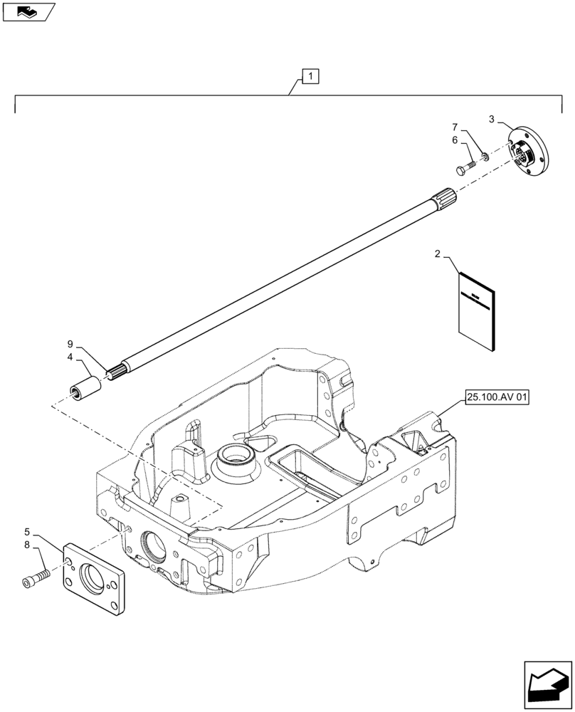 Схема запчастей Case IH MAXXUM 140 - (88.100.31[02]) - DIA KIT - DRIVESHAFT FOR HYDRAULIC PUMP (88) - ACCESSORIES
