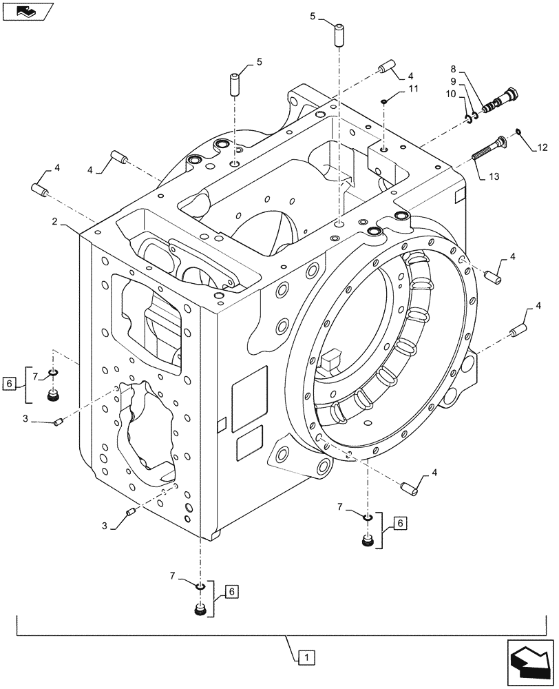 Схема запчастей Case IH MAGNUM 260 - (27.100.AB[06]) - REAR AXLE, HOUSING - CVT (27) - REAR AXLE SYSTEM
