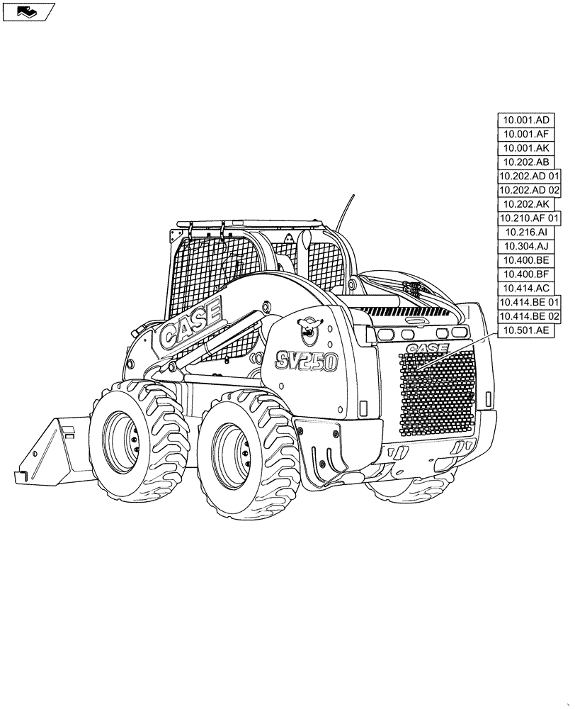 Схема запчастей Case IH SV250 - (10.000.00) - PICTORIAL INDEX - ENGINE (10) - ENGINE