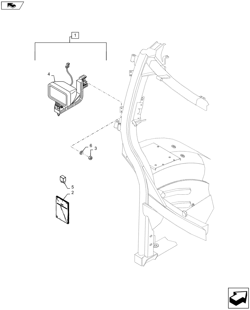 Схема запчастей Case IH MAXXUM 140 - (88.100.55[05]) - DIA KIT - 2 WORKLAMP ON "C" PILLAR (88) - ACCESSORIES