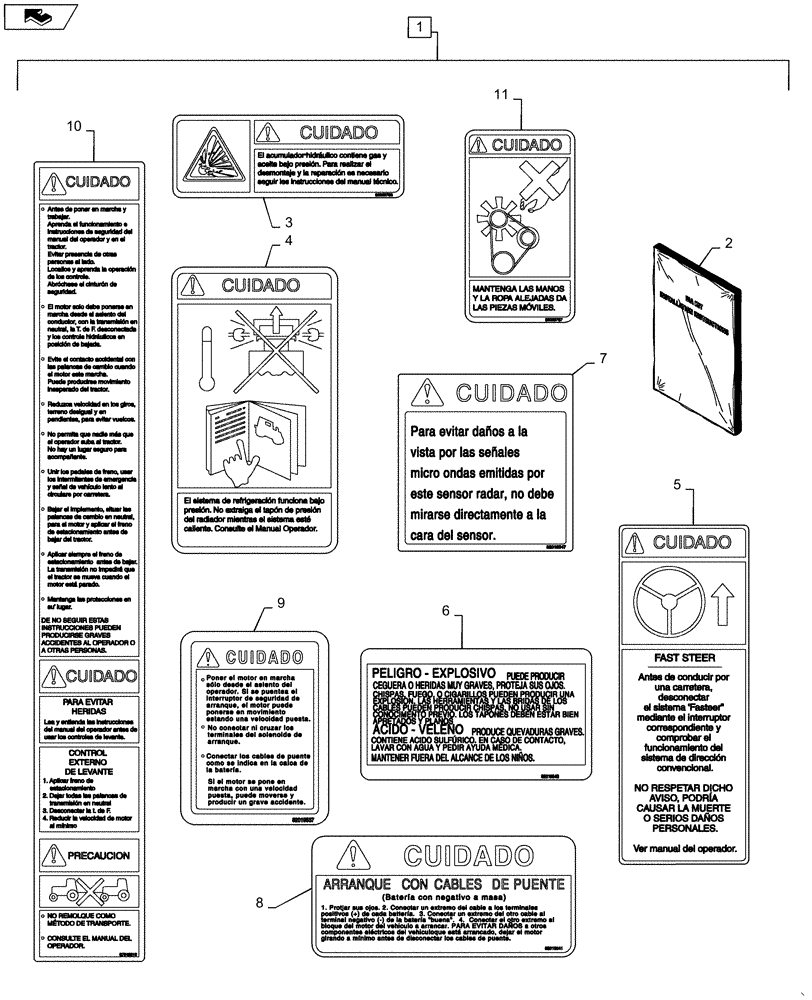 Схема запчастей Case IH MAXXUM 140 - (88.100.90[17]) - DIA KIT - SPANISH DECAL KIT - NORTH AMERICA VERSION (88) - ACCESSORIES