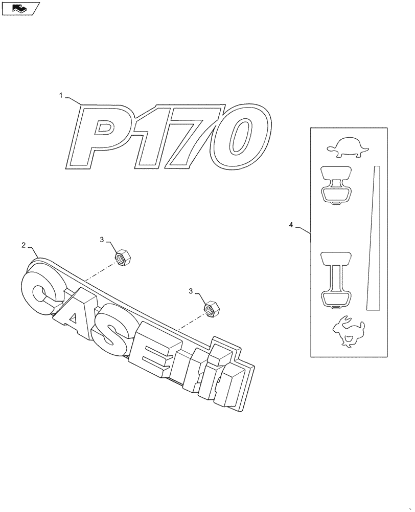 Схема запчастей Case IH P170 - (09-04) - DECALS (09) - CHASSIS/ATTACHMENTS