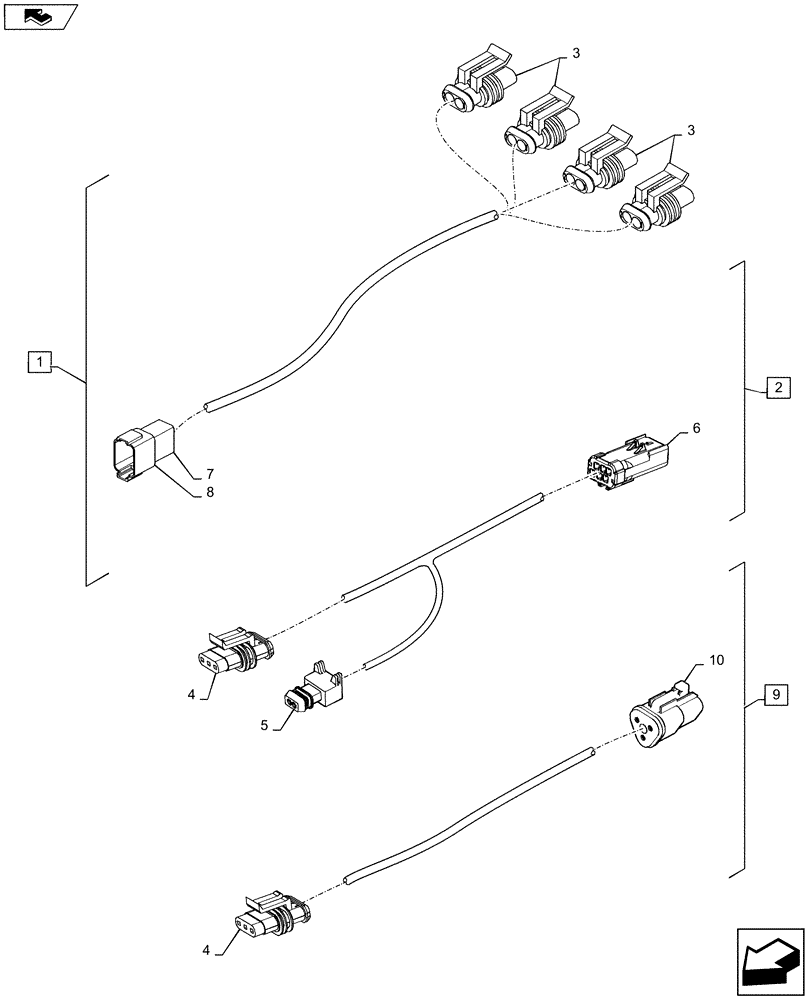 Схема запчастей Case IH MAGNUM 275 - (04-13) - HARNESS - SUSPENDED AXLE (04) - ELECTRICAL SYSTEMS