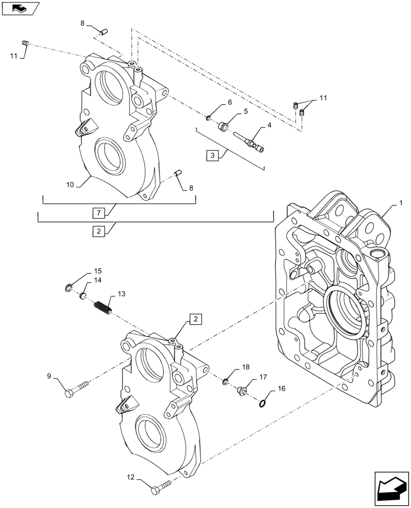 Схема запчастей Case IH MAXXUM 110 - (31.114.AH[02]) - VAR - 330800 - 2 SPEED REAR PTO WITH REVERSIBLE SHAFT - PTO CASE AND INTERNAL COVER (31) - IMPLEMENT POWER TAKE OFF