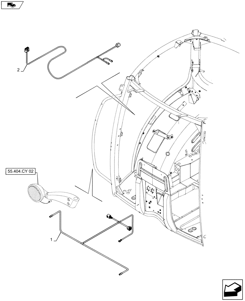 Схема запчастей Case IH MAXXUM 110 - (55.511.AA) - VAR - 330661, 331661 - HIGH LEVEL ROAD LIGHTING PACKAGE - HARNESS (55) - ELECTRICAL SYSTEMS