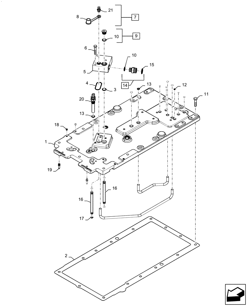 Схема запчастей Case IH MAGNUM 370 - (27.100.AB[04]) - REAR AXLE, HOUSING COVER HD & HD R/A - CVT (27) - REAR AXLE SYSTEM