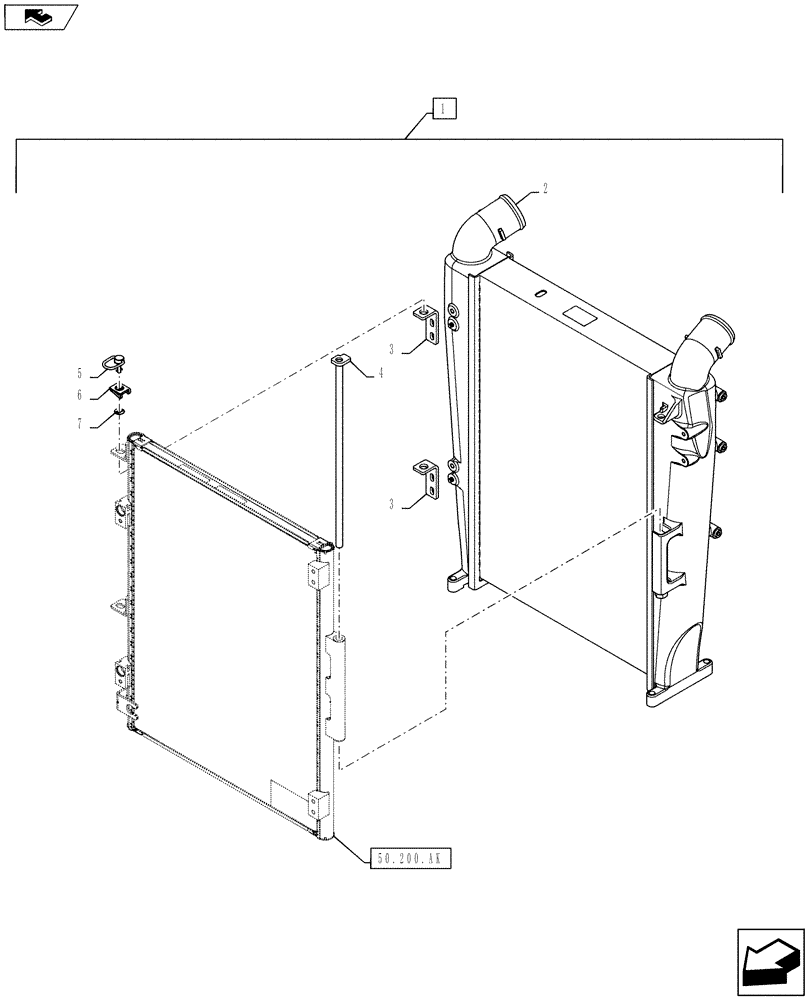 Схема запчастей Case IH MAXXUM 120 - (10.310.AA[02]) - STD + VAR - 330643 - INTERCOOLER CONDENSER MODULE (10) - ENGINE
