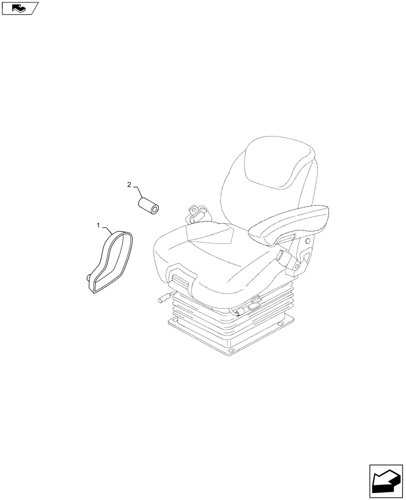 Схема запчастей Case IH MAXXUM 110 - (90.160.BE) - VAR - 330021, 330022, 330023 + STD - TRIM COVER FOR RH SEAT BELT (90) - PLATFORM, CAB, BODYWORK AND DECALS