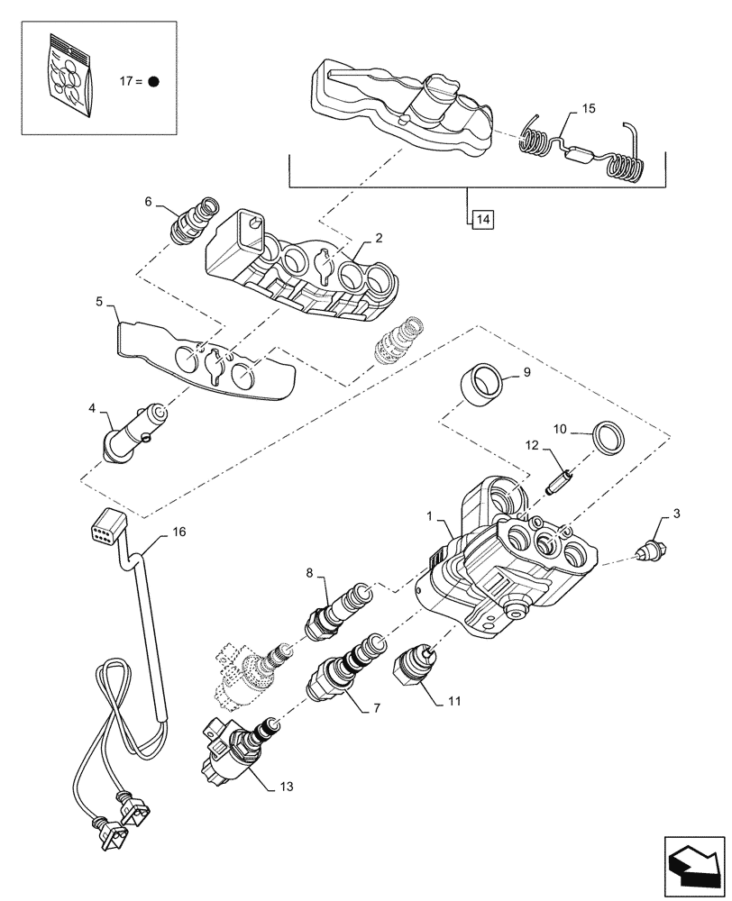 Схема запчастей Case IH L765 - (35.204.BE) - CONTROL VALVE - LOWER (35) - HYDRAULIC SYSTEMS