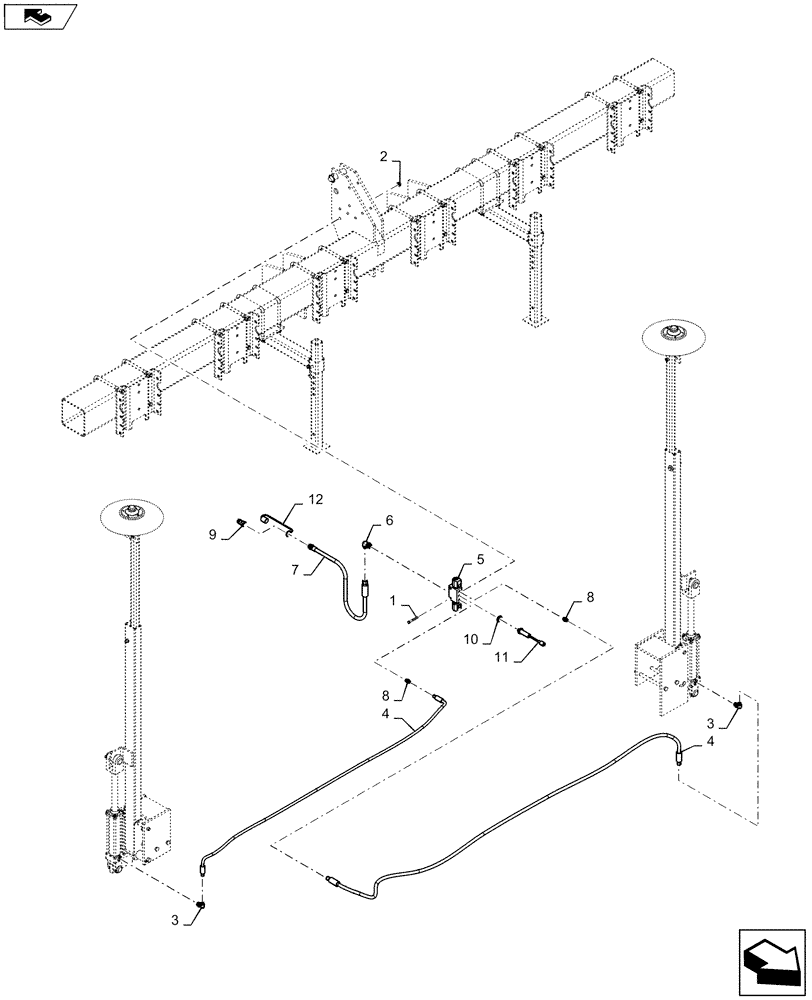 Схема запчастей Case IH 1215 - (35.746.AC[01]) - MARKER HYDRAULICS FOR 6 ROW 30" (35) - HYDRAULIC SYSTEMS
