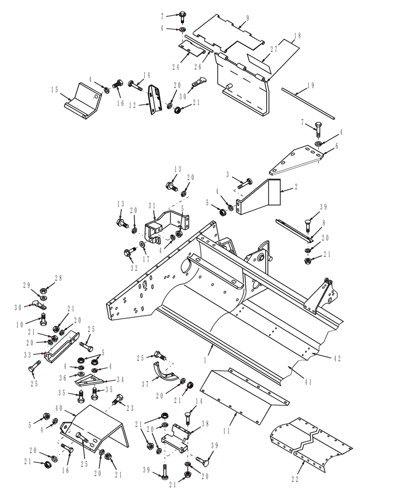 Схема запчастей Case IH HDX181 - (003[1]) - HEADER FRAME, RIGHT SIDE (58) - ATTACHMENTS/HEADERS