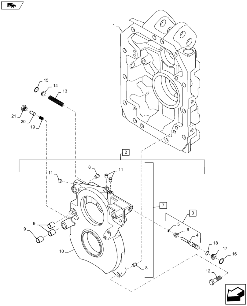 Схема запчастей Case IH MAXXUM 140 - (31.116.AG[01]) - VAR - 330801, 332805 + STD - 3 SPEED REAR PTO - PTO CASE AND INTERNAL COVER (31) - IMPLEMENT POWER TAKE OFF