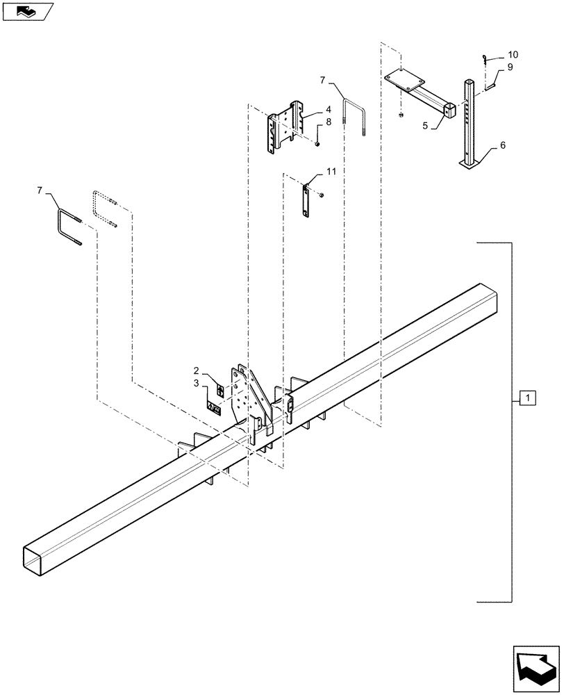 Схема запчастей Case IH 1215 - (39.902.AA[09]) - TOOLBAR 8 ROW 40 INCH (39) - FRAMES AND BALLASTING