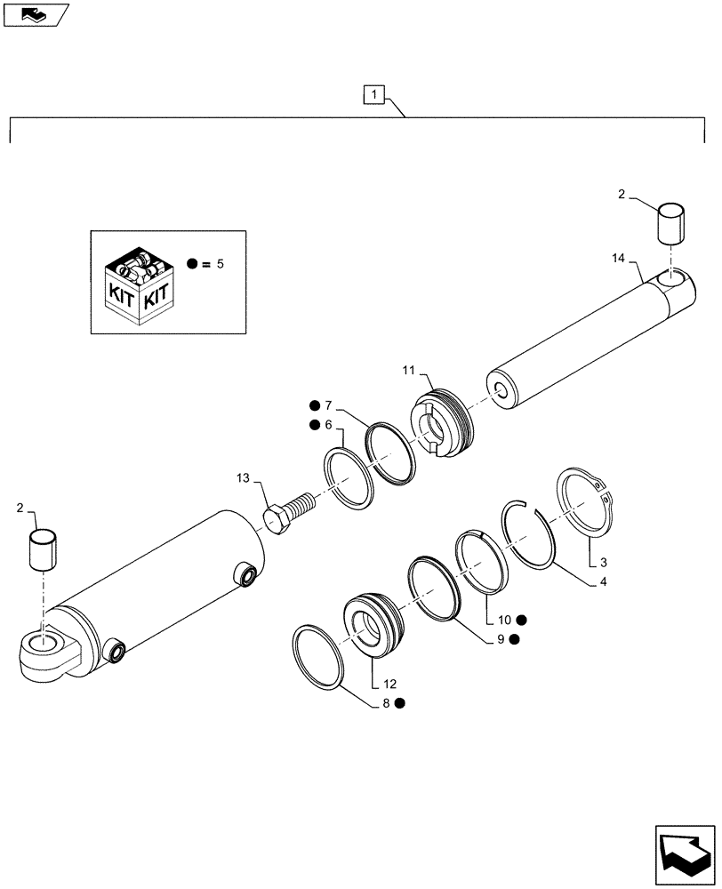 Схема запчастей Case IH MX275 - (08-32) - CYLINDER ASSEMBLY - HITCH (105 MM) - MX275, 305, MAGNUM 275, 305 AND 335 (08) - HYDRAULICS
