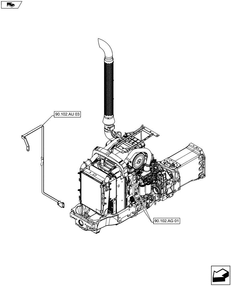 Схема запчастей Case IH MAXXUM 140 - (00.000.90[01]) - PICTORIAL INDEX - PLATFORM, CAB, BODYWORK AND DECALS (00) - GENERAL & PICTORIAL INDEX