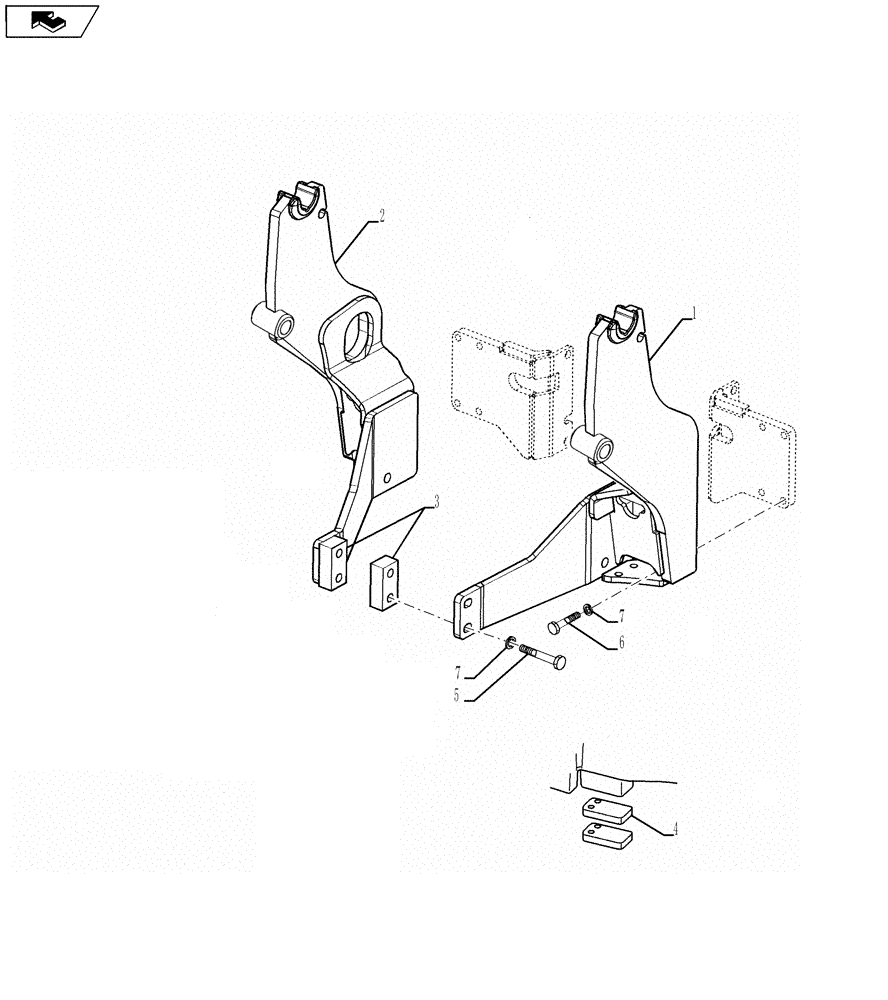 Схема запчастей Case IH L550 - (82.100.16) - SUBFRAME SET, FARMALL 65C, 70C - 730867006 (82) - FRONT LOADER & BUCKET