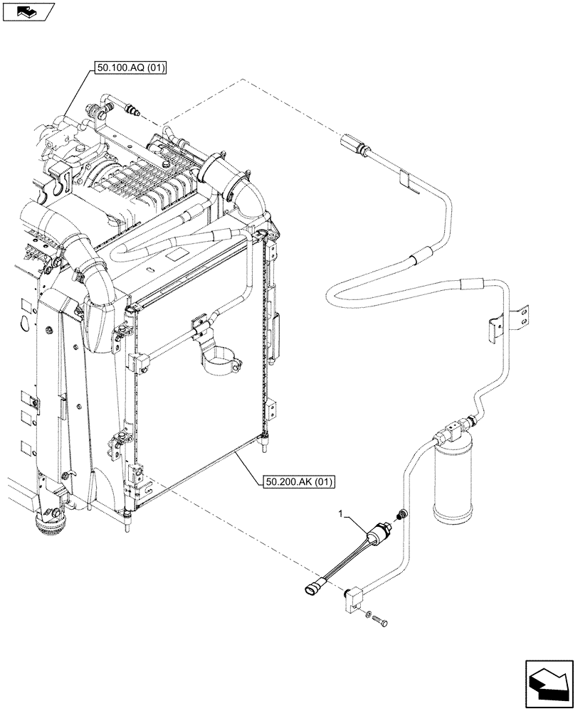 Схема запчастей Case IH MAXXUM 120 - (55.050.AA[02]) - VAR - 330643, 390643 - AIR CONDITIONING WITH ATC, SENSOR (55) - ELECTRICAL SYSTEMS