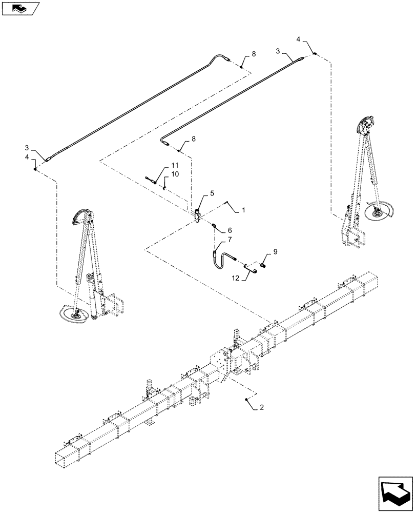 Схема запчастей Case IH 1215 - (35.746.AC[03]) - MARKER HYDRAULICS FOR 8 ROW 30" (35) - HYDRAULIC SYSTEMS