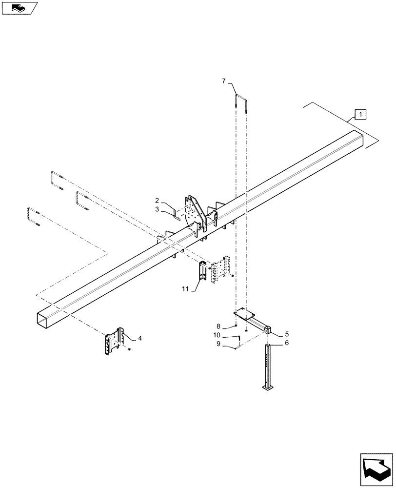 Схема запчастей Case IH 1215 - (39.902.AA[07]) - TOOLBAR 8 ROW 36 INCH (39) - FRAMES AND BALLASTING