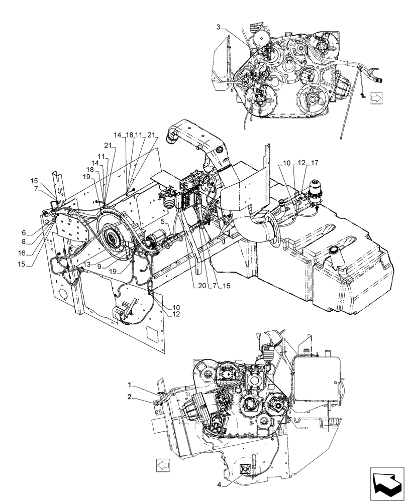 Схема запчастей Case IH F2CFA613A E001 - (55.015.AB[02]) - WIRE HARNESSES, ENGINE (55) - ELECTRICAL SYSTEMS