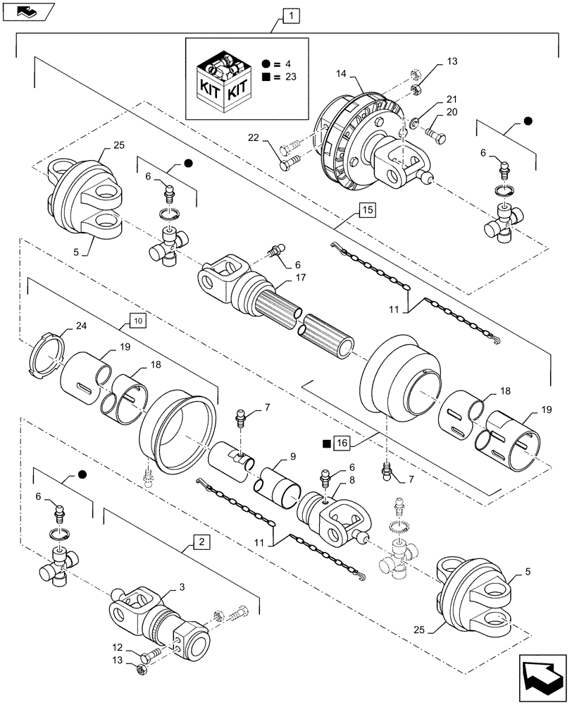 Схема запчастей Case IH DCX101 - (31.201.06[03]) - SECONDARY PTO W/FRICTION OVERRIDING CLUTCH, PRIOR TO PIN HCA0006607 (31) - IMPLEMENT POWER TAKE OFF