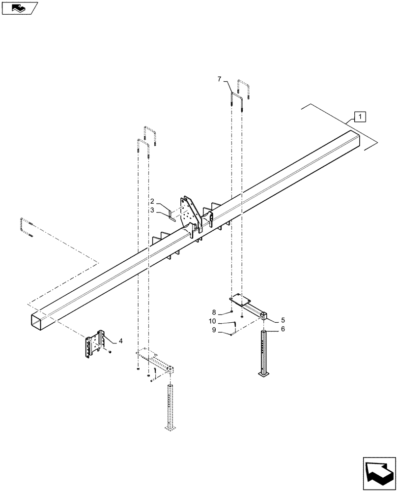 Схема запчастей Case IH 1215 - (39.902.AA[08]) - TOOLBAR 8 ROW 38 INCH (39) - FRAMES AND BALLASTING