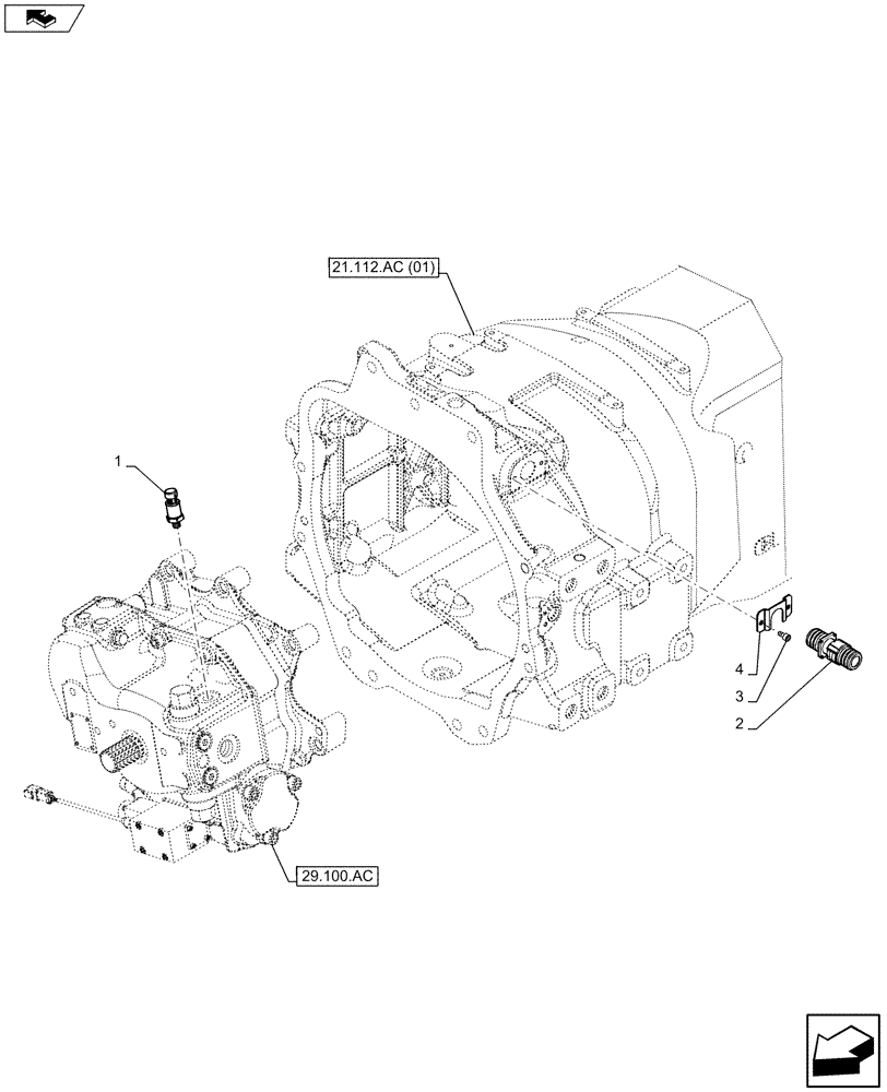 Схема запчастей Case IH MAXXUM 110 - (55.021.AB[01]) - VAR - 390283 - TRANSMISSION PRESSURE SENSOR (55) - ELECTRICAL SYSTEMS