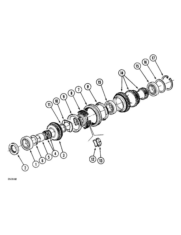 Схема запчастей Case IH 2120 - (6-028) - TRANSMISSION GEARS AND SHAFT (06) - POWER TRAIN