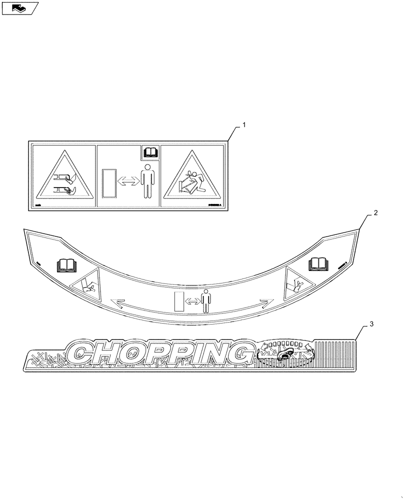 Схема запчастей Case IH 4206-30 - (90.108.AC) - DECAL, ASSY, CHOPPING (90) - PLATFORM, CAB, BODYWORK AND DECALS