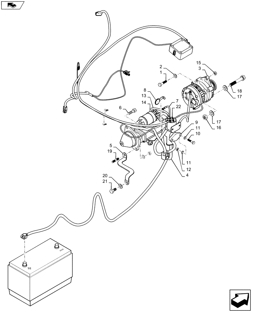 Схема запчастей Case IH 445 - (04-04) - ELECTRICAL - STARTER AND ALTERNATOR (04) - ELECTRICAL SYSTEMS
