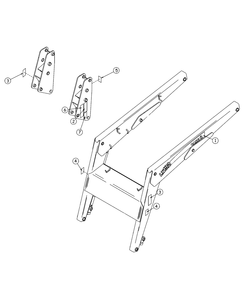 Схема запчастей Case IH LX192 - (90.108.AB) - DECALS (90) - PLATFORM, CAB, BODYWORK AND DECALS