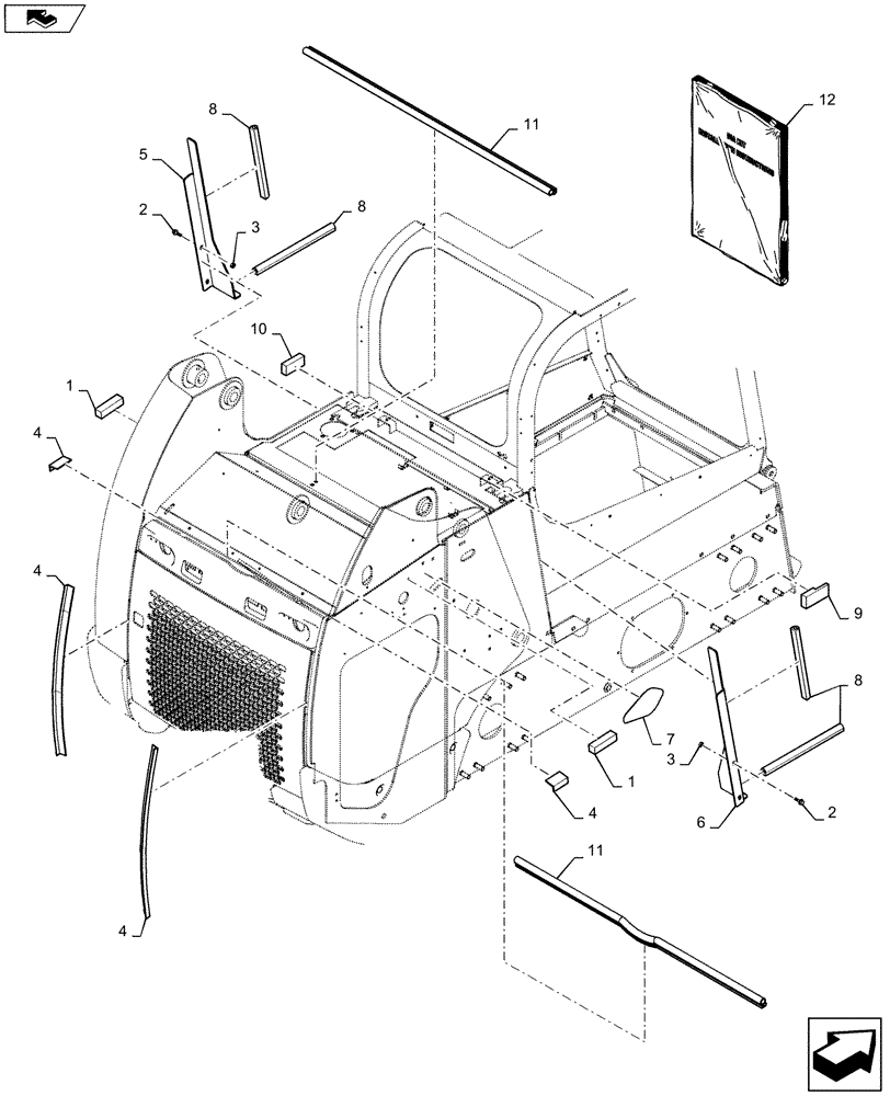 Схема запчастей Case IH TR320 - (88.100.90[19]) - DIA, KIT DEBRIS SOFT PARTS (88) - ACCESSORIES