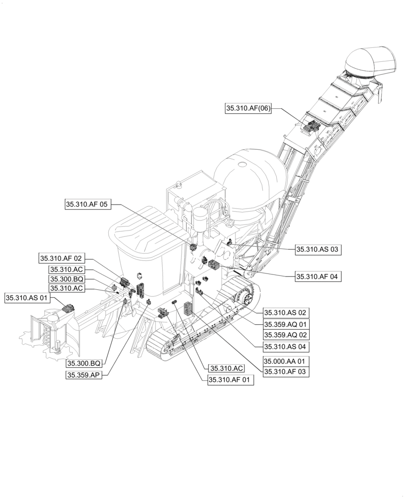 Схема запчастей Case IH A8800 - (00.000.35[04]) - PICTORIAL INDEX - HYDRAULIC SYSTEMS (00) - GENERAL & PICTORIAL INDEX