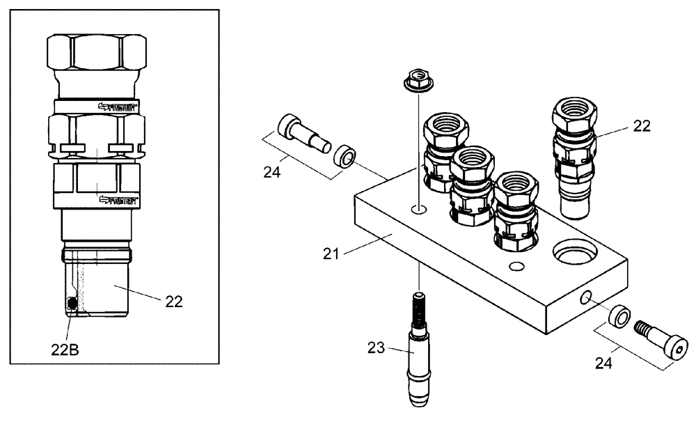 Схема запчастей Case IH L780 PRO - (35.310.AP[03]) - VAR - 717529006 - 4 COUPLER - UPPER (35) - HYDRAULIC SYSTEMS